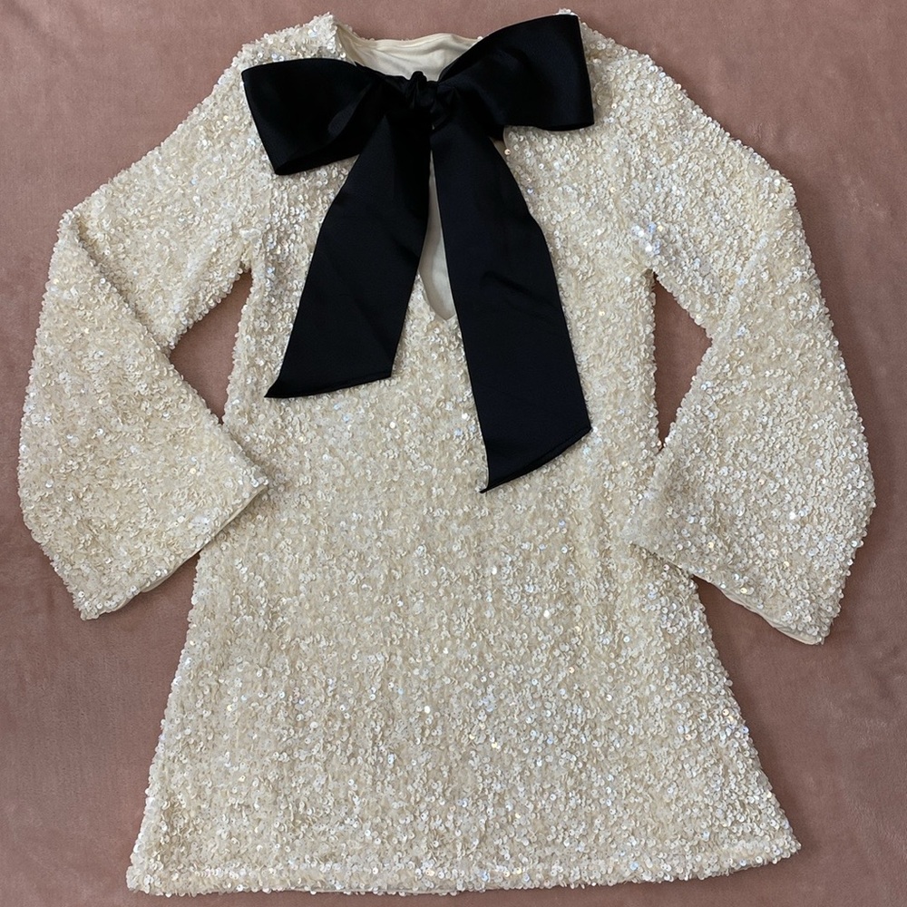 H&M sequined tie back dress